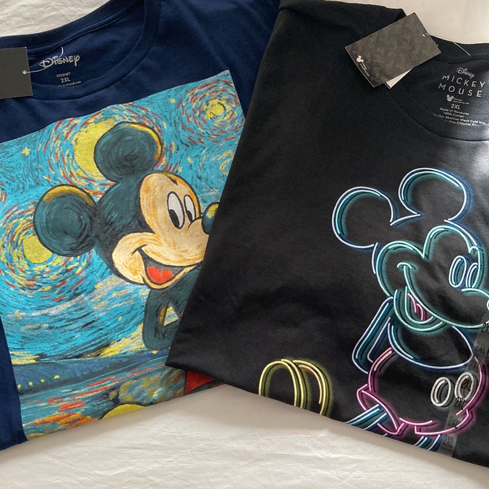 Both Disney Mickey Mouse T-shirts, bundle of 2, 2x, NWT